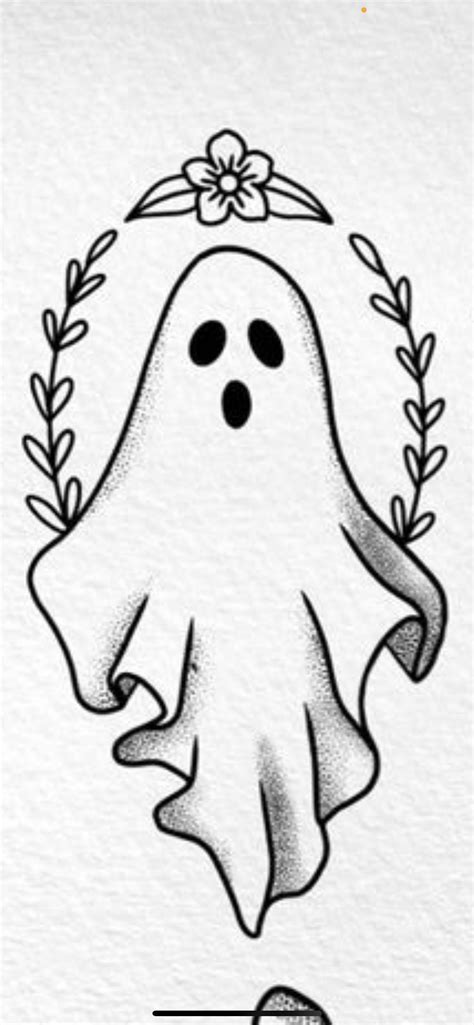 simple ghost tattoo flash